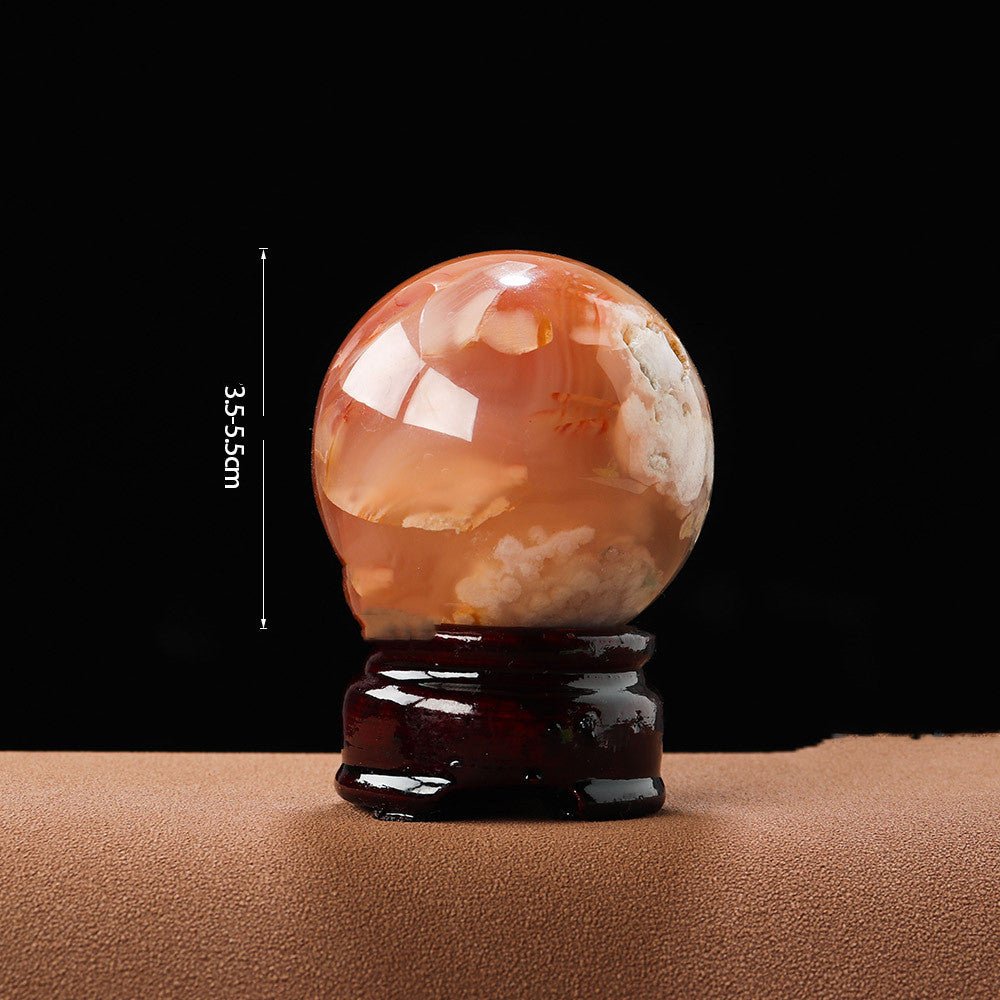 Natural Cherry Blossom Agate Crystal Ball Midnightt Light
