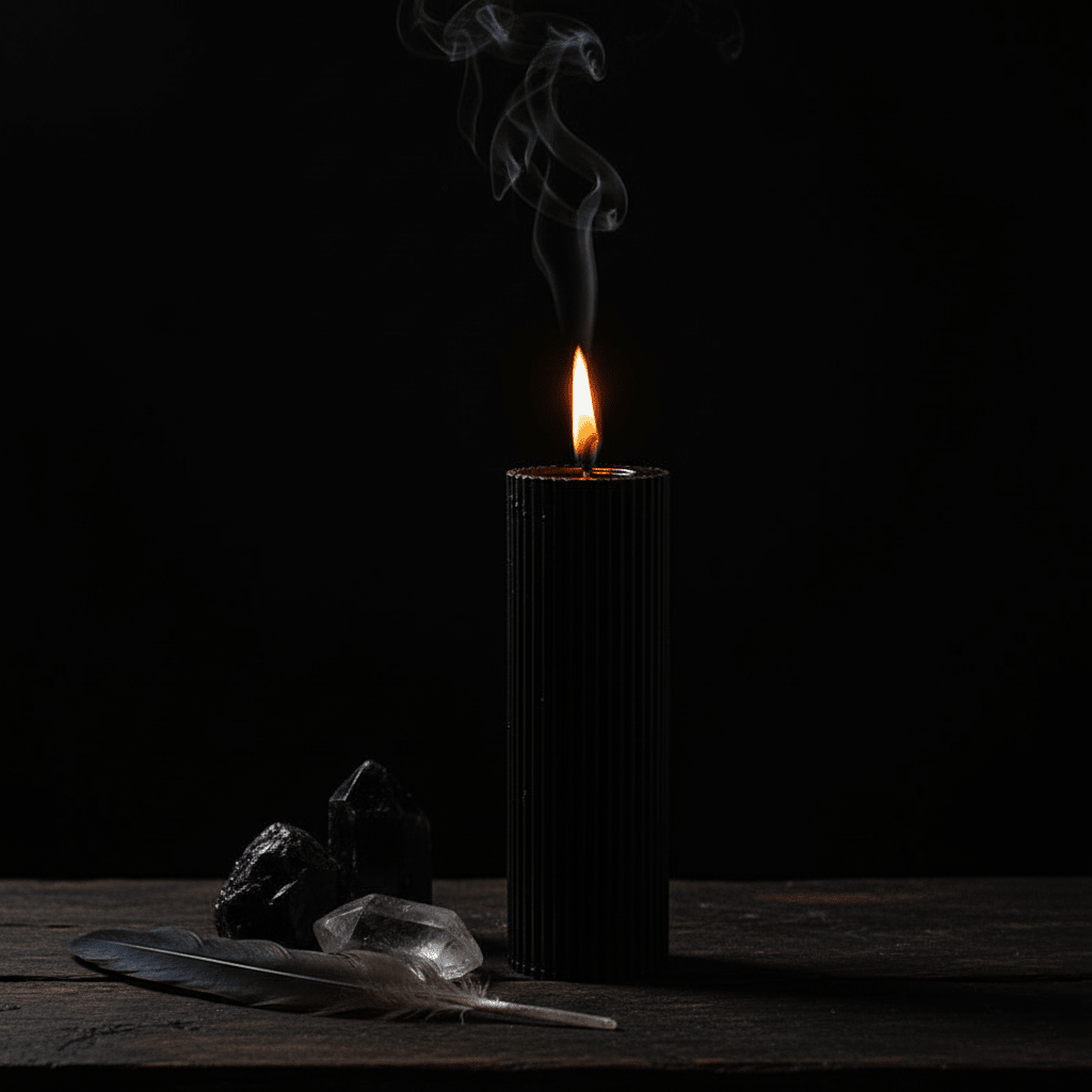 Black Cylinder Candle Shot 2
