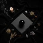 Black Obsidian Sphere Flat Lay