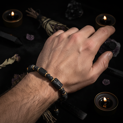 Black Tourmaline Masculine In-Hand