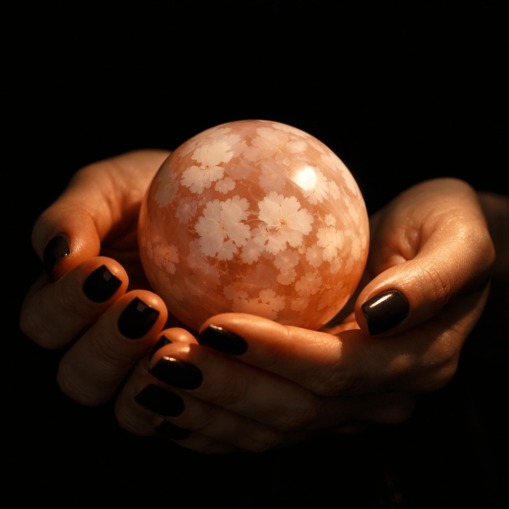 Cherry Blossom Agate Crystal Sphere | Renewal, Gentleness & New Beginnings