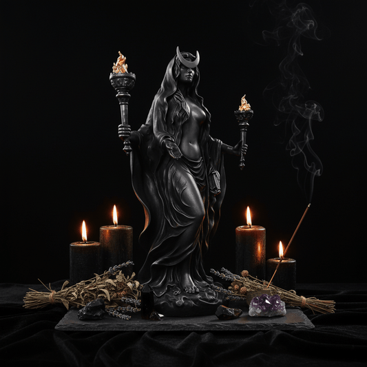 Hekate Statue Altar Scene