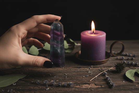Rainbow Fluorite Tower In Use