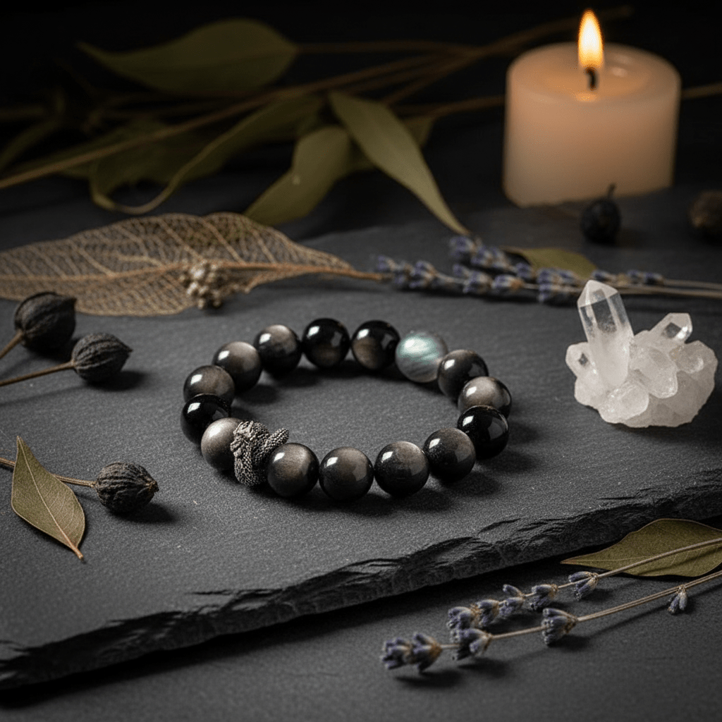 Natural Obsidian Crystal Bracelet Lifestyle