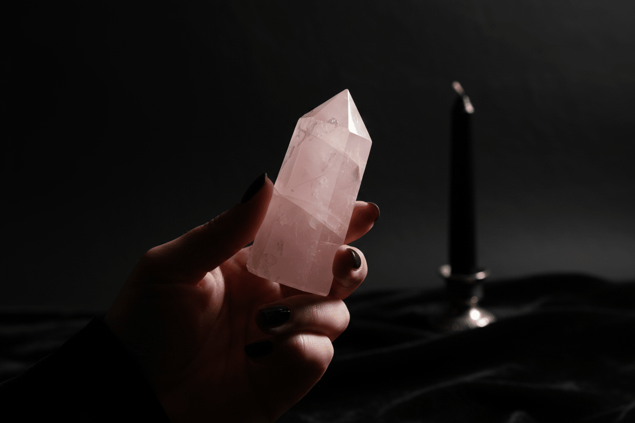 Rose Quartz Crystal Tower — In Use v5