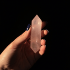 Double-Pointed Rose Quartz In Use